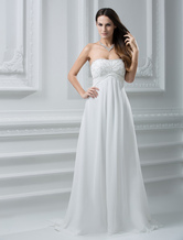 Sweetheart Empire Waist Beading Chiffon Wedding Dress