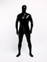 Black Unisex Shiny Metallic Zentai
