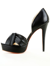 Sexy Black PU 5 1/2'' High Heel Shoes For Women