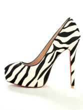 Zebra Pattern  5 1/2" High Heel 1 1/5" Platform PU Womens  Shoes