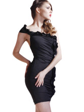 Beautiful Black Silk Womens Club Dress
