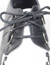 Ovalada Color bloquear PU cuero plataforma Creeper zapatos para mujer