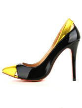 4 1/3'' Black Patent Leather Pointy Toe Shoes