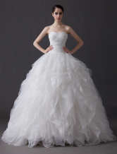 Fantastisches Ballgown Brautkleid aus Organza mit Herz-Ausschnitt