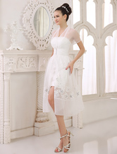 Günstiges Brautkleid aus Spitze mit Kunstdiamanten Milanoo