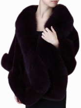 Deep Purple Rex Rabbit Fur Cape