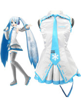 Vocaloid Snow Miku 65% Cotton 35% Terylene Cosplay Costume