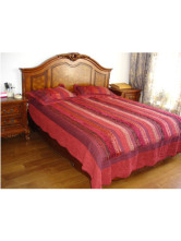 Bourgogne multicolore rayure coton mosaïque