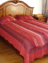 Bourgogne multicolore rayure coton mosaïque