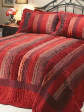 Bourgogne multicolore rayure coton mosaïque