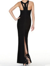 Glamour Black fractionnement Pattern Womens parti tenue vestimentaire