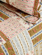 Coton coloré romantique courtepointe à la main