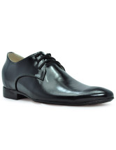 Unique Black Rubber Cowhide Taller Shoes For Men