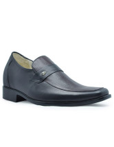 Official Black Cow Leather PVC Sole Men's Taller Shoes