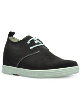 Brown Front Tie Rubber Suede Men's Taller Shoes