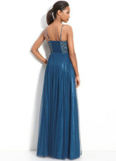Classic Royal Blue Chiffon Spaghetti Strap Prom Dress