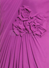 Lilac Chiffon One Shoulder Floor Length Flower Decoration Prom Dress