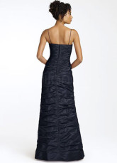 Slim Black Taffeta Floor Length Mermaid Trumpet Prom Dress