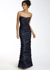 Slim Black Taffeta Floor Length Mermaid Trumpet Prom Dress