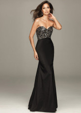 Slim Black Taffeta Sweetheart Mermaid Trumpet Prom Dress