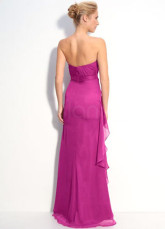 Grace Grape Purple Chiffon Strapless Prom Dress