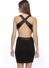 Black sexy Sweetheart Mini robe de Cocktail de filage