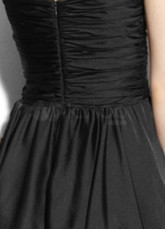 Sweet Black Chiffon Sweetheart Knee Length Cocktail Dress
