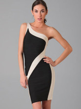 Great Black One-Shoulder Womens Bandage Party Dress