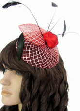Red Black White Flower Net Womens Hair Hat