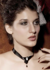 Black Silver Acrylic Spandex Womens Collar Choker
