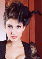 Attractive Black Net Hair Flower Hat