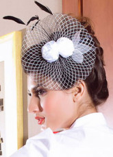 White Black Elegant Net Womens Hair Hat
