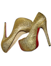 Gold Platform Snakeskin Womens High Heel Red Bottom Shoes