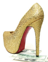 Gold Platform Snakeskin Womens High Heel Red Bottom Shoes