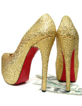Gold Platform Snakeskin Womens High Heel Red Bottom Shoes