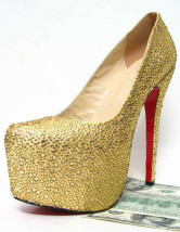 Gold Platform Snakeskin Womens High Heel Red Bottom Shoes