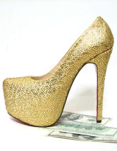 Gold Platform Snakeskin Pattern Womens High Heel Shoes
