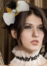 Beautiful Gold White Black Bow Decoration Net Womens Hair Hat