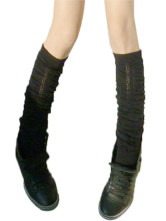 Black Thicken Cotton Spandex Zettai Ryouiki Loose Socks