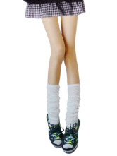 White Thicken Cotton Spandex Zettai Ryouiki Loose Socks