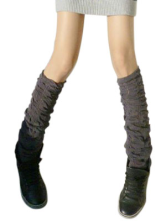 Deep Gray Thicken Cotton Spandex Zettai Ryouiki Loose Socks