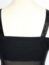 Ensemble de jupe noire du Sexy col deux pièces Womens Spandex