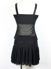 Ensemble de jupe noire du Sexy col deux pièces Womens Spandex