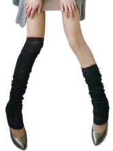 Black Thin Zettai Ryouiki Loose Socks