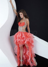Rouge Tulle Sweetheart Long détonner Back court devant robe de Cocktail