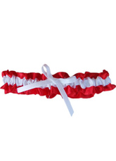 Jarretière de Bow Terylene Wedding de Satin rouge blanc