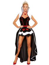 White Red Black Elegant Nylon Spandex Sexy Queen Costume