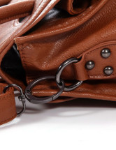 Cool Satchel Bag des femmes PU cuir boucle décoration