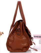 Cool Satchel Bag des femmes PU cuir boucle décoration