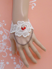 White Lace Flower Metal Chain Lolita Wrist Strap